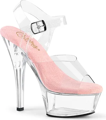 Produktbild von KISS-208 Pleaser Damen High-Heels Plateausandaletten transparent babypink