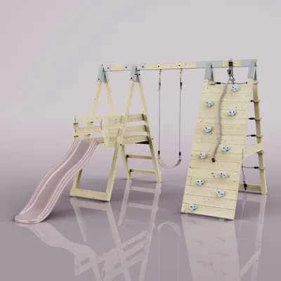 Produktbild von OutdoorToys Klettergerüst Pinguin aus Holz in Rosa Altrosa