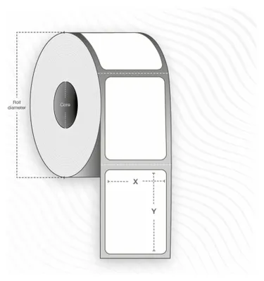 Immagine prodotto di Etichette termiche di cattura 51 x 25 mm, nucleo da 25 mm, permanenti, non perforate, 2580 per rotolo, 12 rotoli per scatola, CA-880199-025D