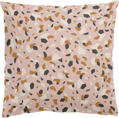 Produktbild von Dekokissen Muster drinnen / Indoor Zierkissen Canvas waschbar Terrazzo rosa Vintage Sofakissen ohne Füllung
