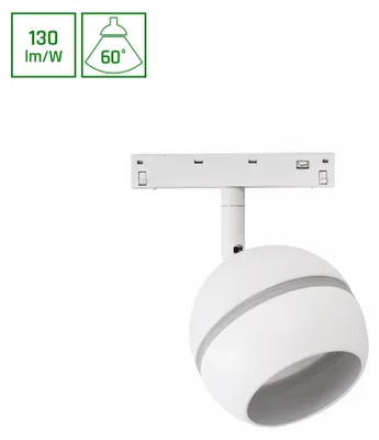 Produktbild von BASIC GLOBE RING LED Stromschienenstrahler 48V 10W 60° Neutralweiß Weiß