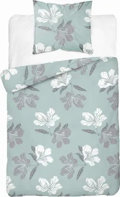 Produktbild von Flanellbettwäsche 140x200 Blumen Hellmint