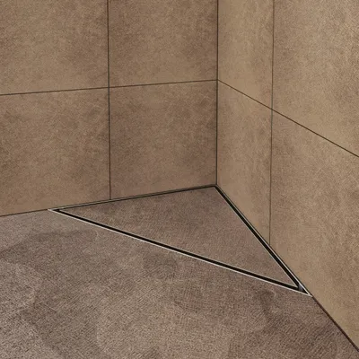 Produktbild von VILSTEIN Duschrinne aus Edelstahl I Dreieck I Bodenablauf I Extra Flach I inkl. Siphon mit Geruchsstop - Befliesbar 25x25 cm