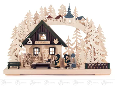 Produktbild von 3D-Schwibbogen Pyramidenwerkstatt (43x30x7cm) von RATAGS Holzdesign
