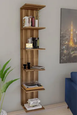 Produktbild von Wandregal mit 6 Fächern in Nussbaum-Optik