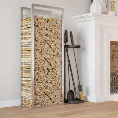 Produktbild von vidaXL Brennholzregal 50x28x132 cm Edelstahl