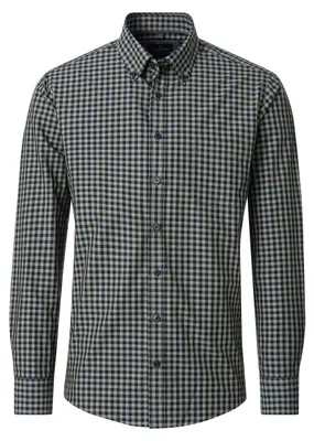 Produktbild von CASAMODA Herren Freizeithemd Button-Down Casual Grün Karo M