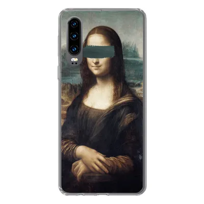Produktbild von MuchoWow® Handyhülle Schutzhülle Hülle für Huawei P30 Mona Lisa - Leonardo da Vinci - Blau Silikon Softcase Handy Hülle - Kartenbesitzer