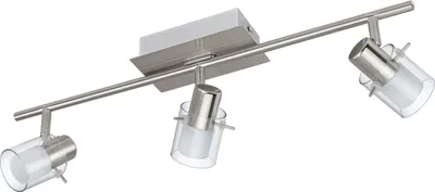 Image de Sparano LED Spot à 3 flammes blanc, transparent, nickel mat