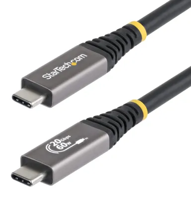 Image de StarTech.com Câble USB4 de 3 m, 20 Gbit/s, Câble USB-C  USB-IF, 60 W PD, 4K 120 Hz DP 2.1, Gaine en TPE, Cordon USB-C Noir