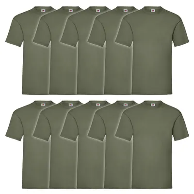 Produktbild von 10er Pack Fruit of the Loom Valueweight T-Shirt Farbe: oliv Größe: XL