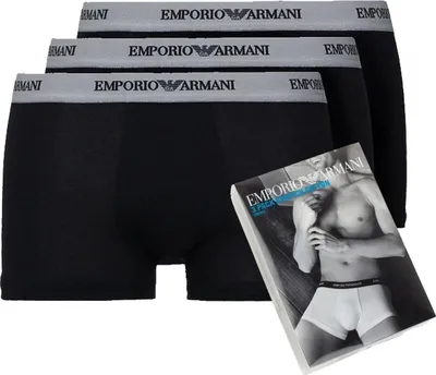 Produktbild von Emporio Armani Schwarze Herren Stretch-Boxershorts, 3er-Pack, Größe S