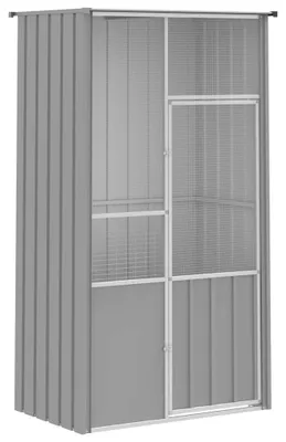 Zdjęcie produktu dla vidaXL Woliera szara 115x78x200 cm Stal ocynkowana