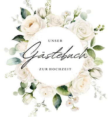 Produktbild von Gästebuch zur Hochzeit mit weißen Rosen