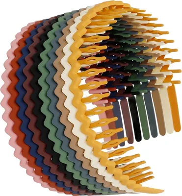 Produktbild von 10er-Pack Kunststoff-Stirnbänder mit Zähnen für Frauen und Mädchen