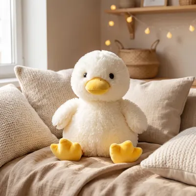 Produktbild von Kawaii Gelbe Ente Plüschtier Sitzend Kuscheltier Kinder Puppe Kissen Geburtstag Geschenk - Größe: 20cm