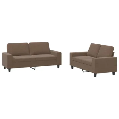 Produktbild von vidaXL 2-tlg. Sofagarnitur Braun Stoff