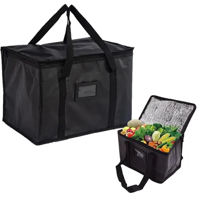 Image de Sac isotherme pliable, 10 litres, noir, en tissu Oxford, idéal pour les pique-niques
