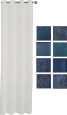 Produktbild von Gardinen Vorhänge Ösenvorhang 140*240/250 cm 100% Polyester (Blau 7)