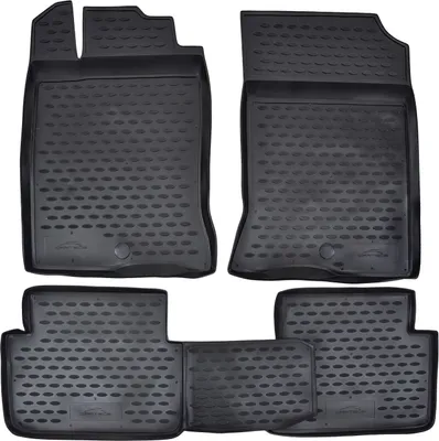 Image de 3D Tapis De Sol en Caoutchouc Exclusive Pour Renault Laguna 3 2007-2014 4pcs, Bord Haut, Noir, Antidérapant, Toutes Saisons