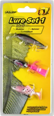 Produktbild von 3-teiliges Kunstköder Set zum Spinnfischen Gummiköder Fischform und Wobbler