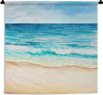 Produktbild von MuchoWow® Wandteppich Wandbehang Strand - Meer - Golf 150x150 cm Tapisserie Dekoration Wandtuch - Wohnaccessoires - Modernes