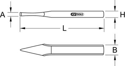 Produktbild von KS TOOLS Meißel 162.0287 13mm 300mm Chrom-Molybdänstahl