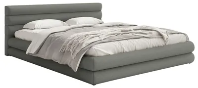 Produktbild von Selsey ALEGRE – Polsterbett mit Chenille-Bezug und Stauraum, Grau, 180x200 cm