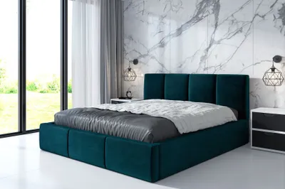 Produktbild von Polsterbett ORINO 120 x 200 mit Matratze und Bettkasten. Farbe: Dunkelgrun