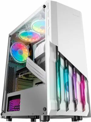 Produktbild von Mars Gaming MC-X2 FRGB USB 3.0 Weiß mit Sichtfenster