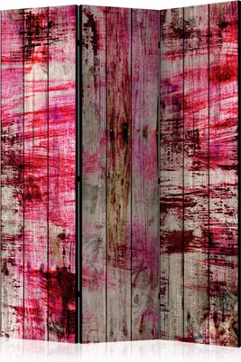 Produktbild von 3-teiliger Doppelseitiger Vlies Paravent - Abstract Wood 135x172 cm Muster f-A-0777-z-b