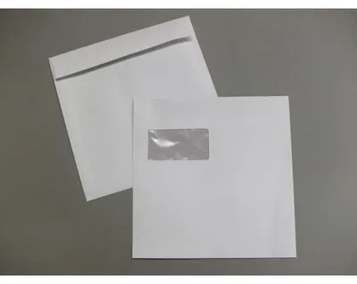 Produktbild von Briefumschläge 230x230mm 100g/qm gummiert Fenster VE=100 Stück weiß