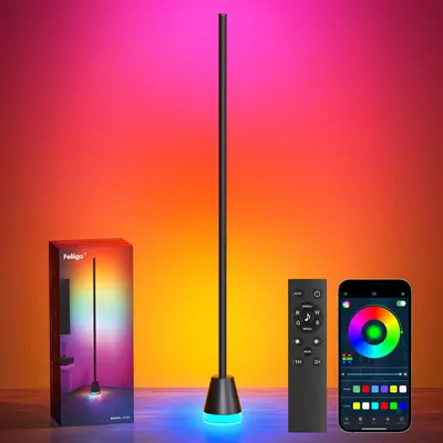 Produktbild von RGBIC LED Stehlampe Wohnzimmer 150cm Ecklampe Dimmbar mit Fernbedienung und APP LED Standleuchte Smart, 16 Millionen Farben, Musikmodi, DIY-Modus & Timing für Schlafzimmer Wohnzimmer Spielzimmer