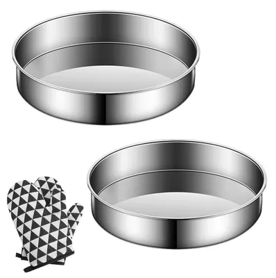 Produktbild von Backform Set Rund Edelstahl 20 & 22cm mit Ofenhandschuhen