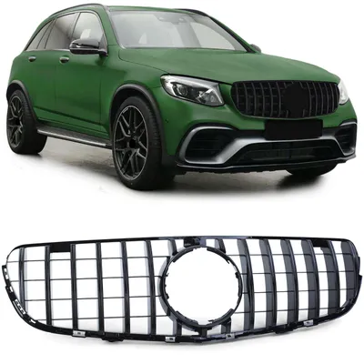 Image de Calandre avant noire brillante pour Mercedes-Benz GLC X253, modèles de 2015 à 2020