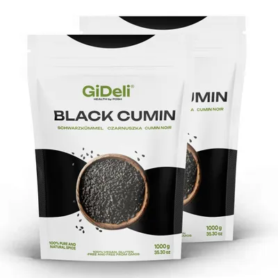 Obrázok produktu pre Čierne kminové semená 2 kg, celé, Nigella sativa, korenie na pečenie, prírodné, vegánske, GiDeli