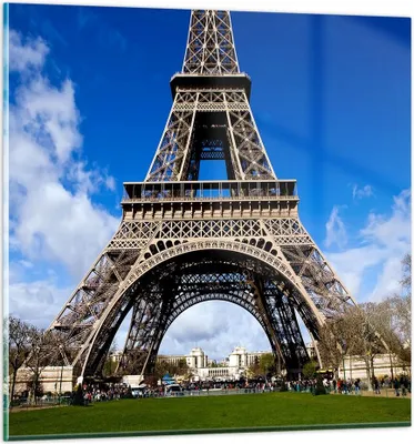 Produktbild von Bilder auf glas - Turm Paris Eiffle - 30x30cm - Glasbilder - Wandbilder - Kunstdruck - zum Aufhängen bereit - Wanddekoration aus Glas - Glas Bilder - Wandbild auf Glas - Einteilig - GAC30x30-0154
