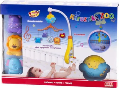 Zdjęcie produktu dla Karuzela nad łóżeczkiem dziecięcym z 12 melodiami Smiley Play