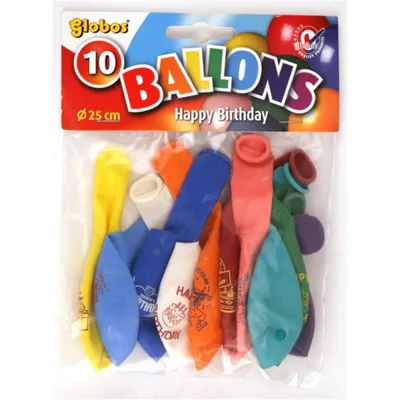 Produktbild von Globos Happy Birthday Luftballons 10 Stück