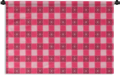 Produktbild von MuchoWow® Wandteppich Wandbehang Rosa - Muster - Blumen 120x80 cm Tapisserie Dekoration Wandtuch - Wanddekorationen - Wandtücher