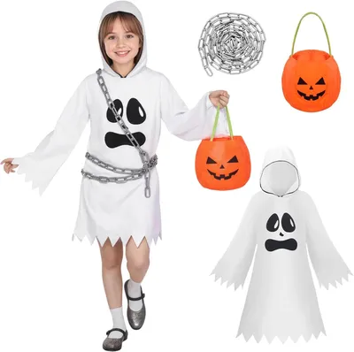 Produktbild von Geisterkostüm Geist Verkleidung Kinder Halloween S 100-115 cm