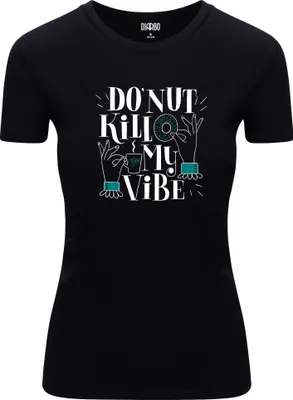 Obrázok produktu pre Diarbo dámske tričko s vtipnou potlačou donut kills my mood black veľkosť L