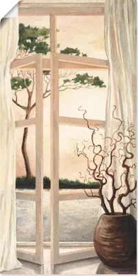 Produktbild von ARTland Poster Fensterbild Toskanischer Sonnenuntergang Größe: 20x40 cm