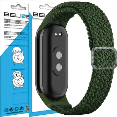 Produktbild von Beline Pasek Mi Band 9/8 Textile Zielony/Green