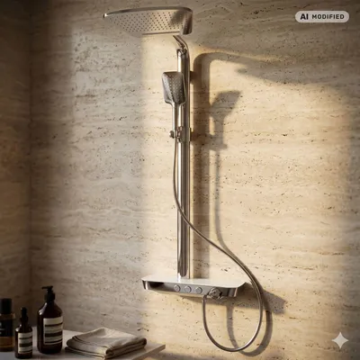 Produktbild von PaulGurkes Duschsystem Shower SECLECT mit Wasserfall Regendusche