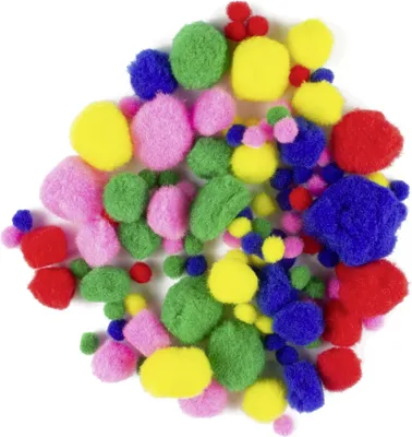 Produktbild von 100 Pompons / kleine bunte Bommeln