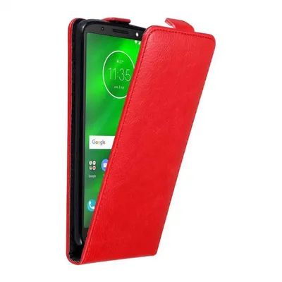 Immagine prodotto di Custodia Cadorabo per Motorola MOTO G6 Cover protettiva in rosso Custodia Flip per telefono cellulare Custodia Cover