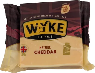 Produktbild von Food-United gereifter WHITE-CHEDDAR Cheese 200g Stück von WYKE-FARMS mature english cheddar cheese 6 Monate gereift englischer Hartkäse passt zu Fondue Käseplatte Burgern Nudeln Pasta Pizza Saucen Dips mac-n-cheese mixed pickles Gurken Wein Nüssen Pflaume