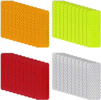 Image de 40 pièces de ruban réfléchissant, adhésif, autocollants réfléchissants étanches, ruban réfléchissant pour vélo, sac à dos, moto, scooter, casques (3 x 8 cm)