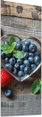 Produktbild von Glasbild 40x100cm in XXL für Wohnzimmer, Schlafzimmer Motiv Herzschalen Beeren